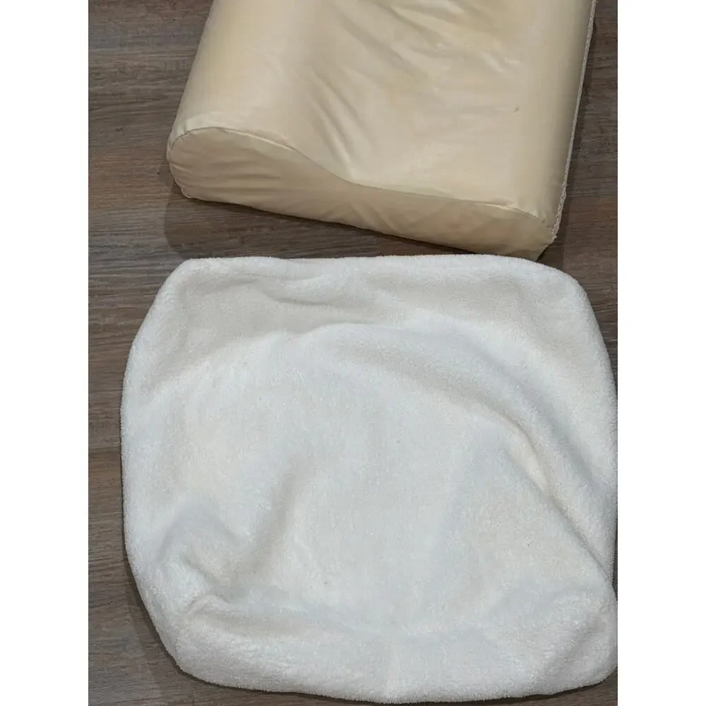 MICRODRY White Terry Cloth Cushioned Bath Pillow Spa Head & Neck Support